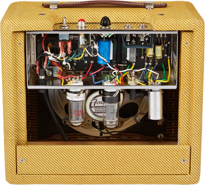 Open back of Fender 57 Custom Champ.