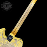 Back of neck of Fender Custom Shop Time Machine '54 Tele Super Heavy Relic Super Faded Aged Nocaster Blonde.