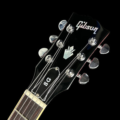 Front of headstock of Used Gibson SG Standard Cherry.