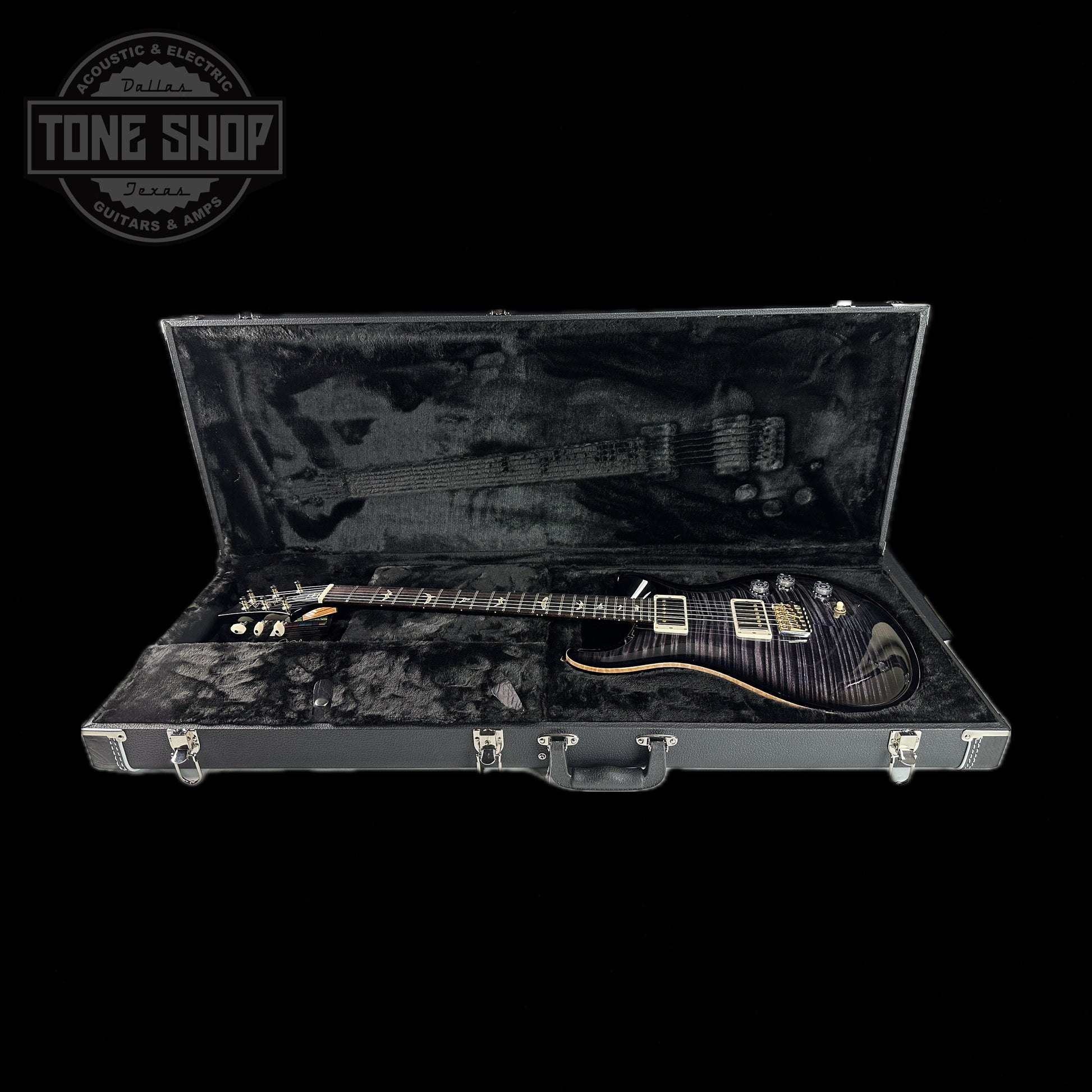 PRS DGT David Grissom Trem 10 Top Purple Mist Birds in case.