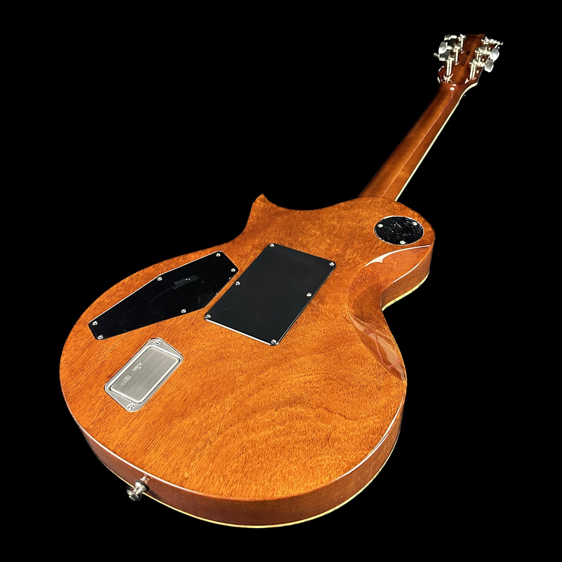 Back angle of Demo ESP USA Eclipse Floyd Rose See Thru Black Sunburst.