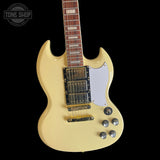 Front of Used Harley Benton DC-DLX Gotoh Deluxe  Series TSS7598.