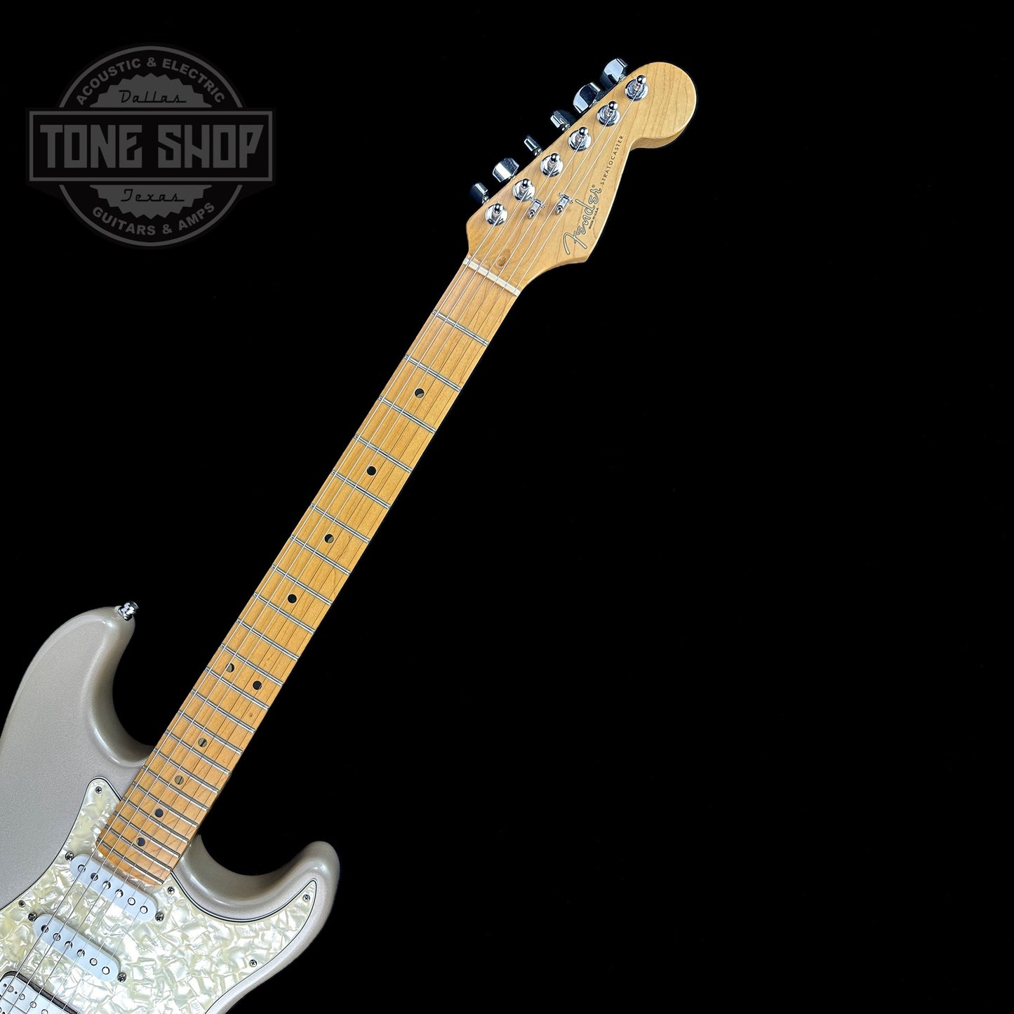Fretboard of Used 1997 Fender Lone Star Strat HSS Shoreline Gold.