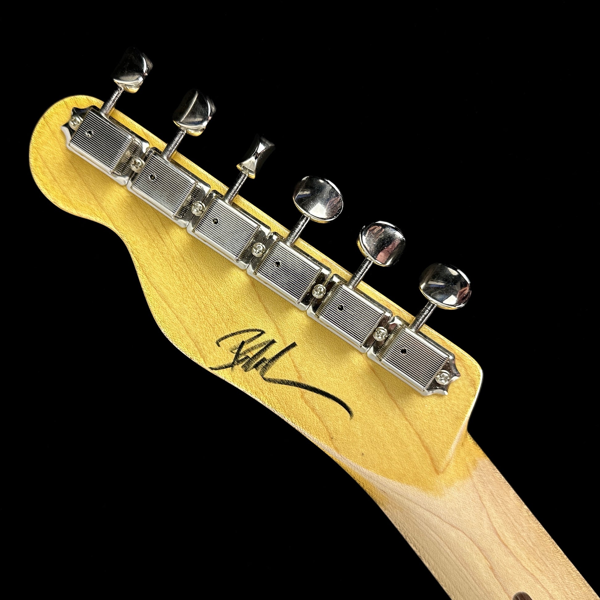 Back of headstock for Used Nash T-52 Butterscotch Blonde.