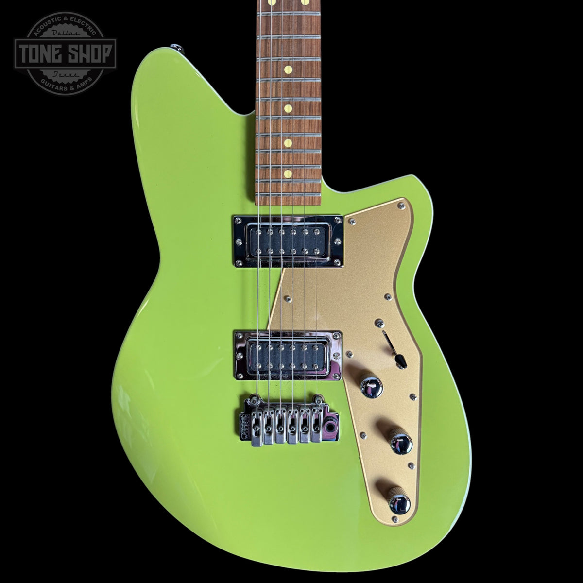 Front of Used Reverend Jetstream RB Avocado.