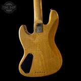 Back of body o Used ESP LTD Deluxe J-1005 5-String Bass Quilted Natural.