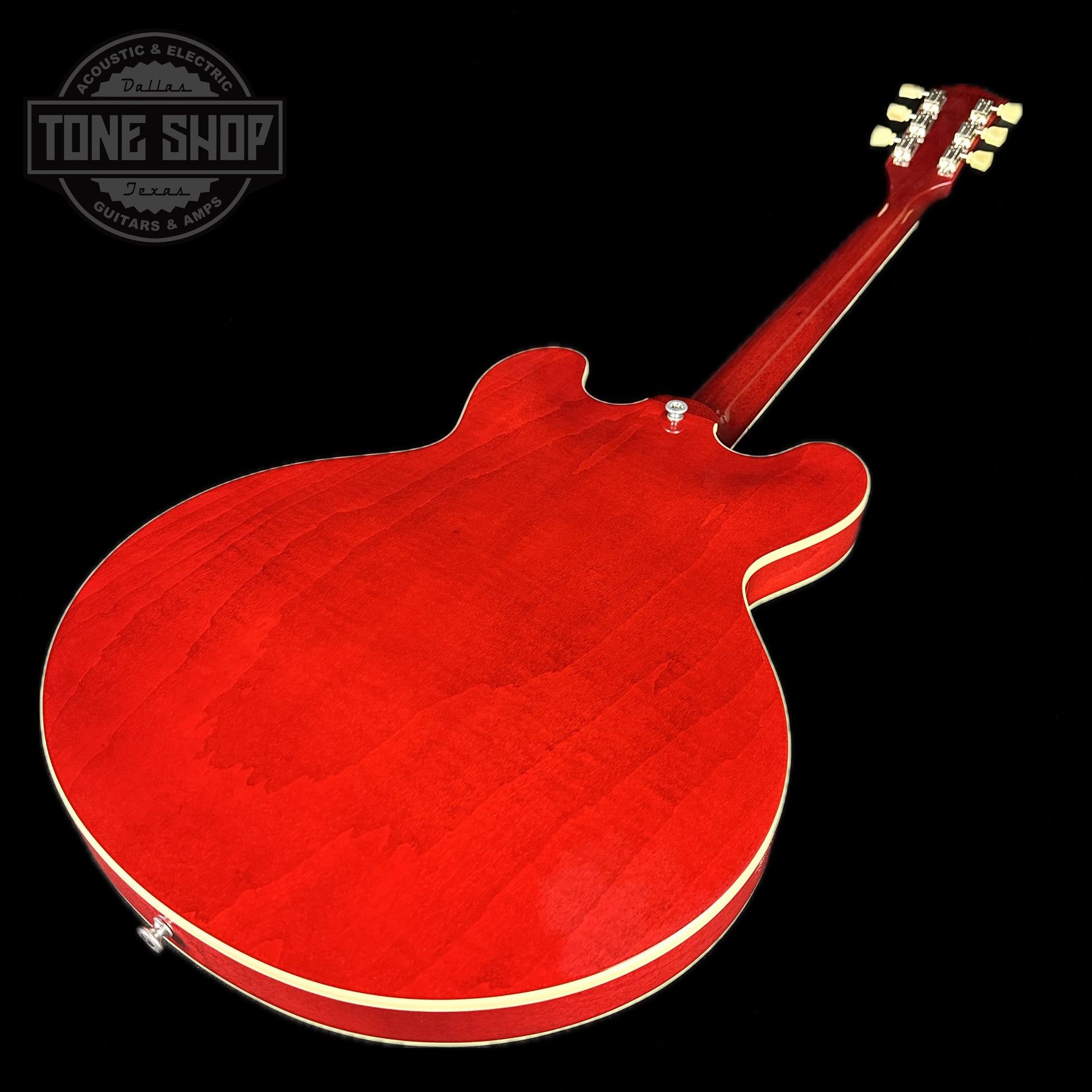 Back angle of Used Gibson ES-335 Dot Cherry.