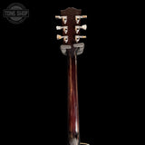 Back of headstock of Used 2022 Gibson Les Paul Traditional Pro V Satin Desert Burst.