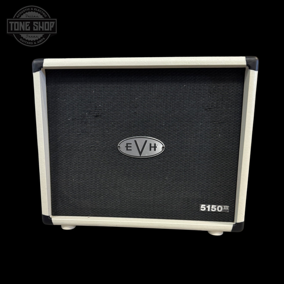 Front of Used EVH 5150 III Cab 1X12 White TSS7652.