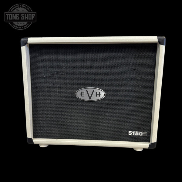 Front of Used EVH 5150 III Cab 1X12 White TSS7652.