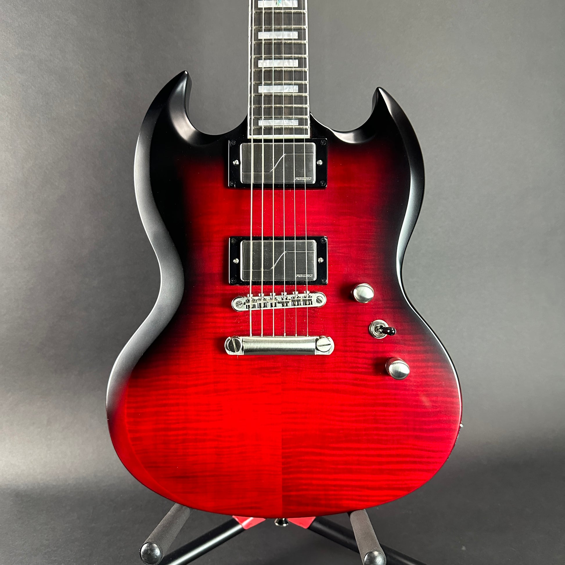 Front of Used Epiphone SG Prophecy Red Tiger.