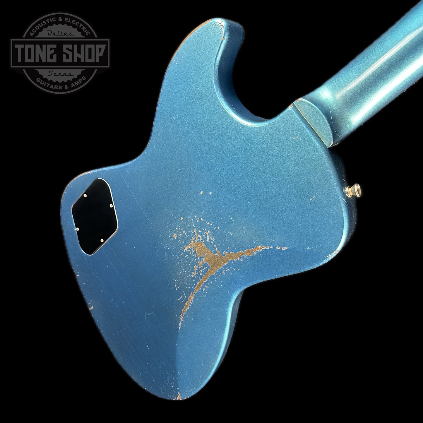 Back angle of Rock N Roll Relics Revenge Lake Placid Blue Med Aging.