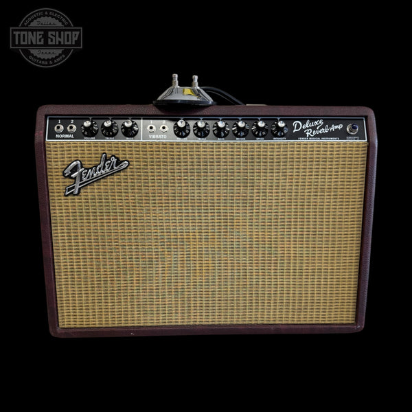 Front of Used Fender FSR '65 Deluxe Reverb Wine Red TSS7631.