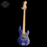 Full frontal of Used Fender Player Precision Bass Daytona Blue.
