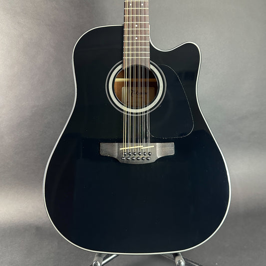 Front of Used Takamine GD30CE-12 Black.