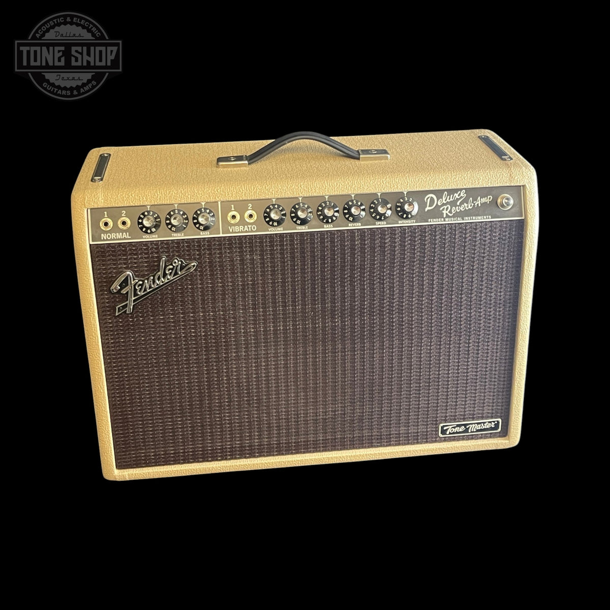Front of Used 2021 Fender Tone Master Deluxe Blonde 1X12 Amplifier TSS7549.