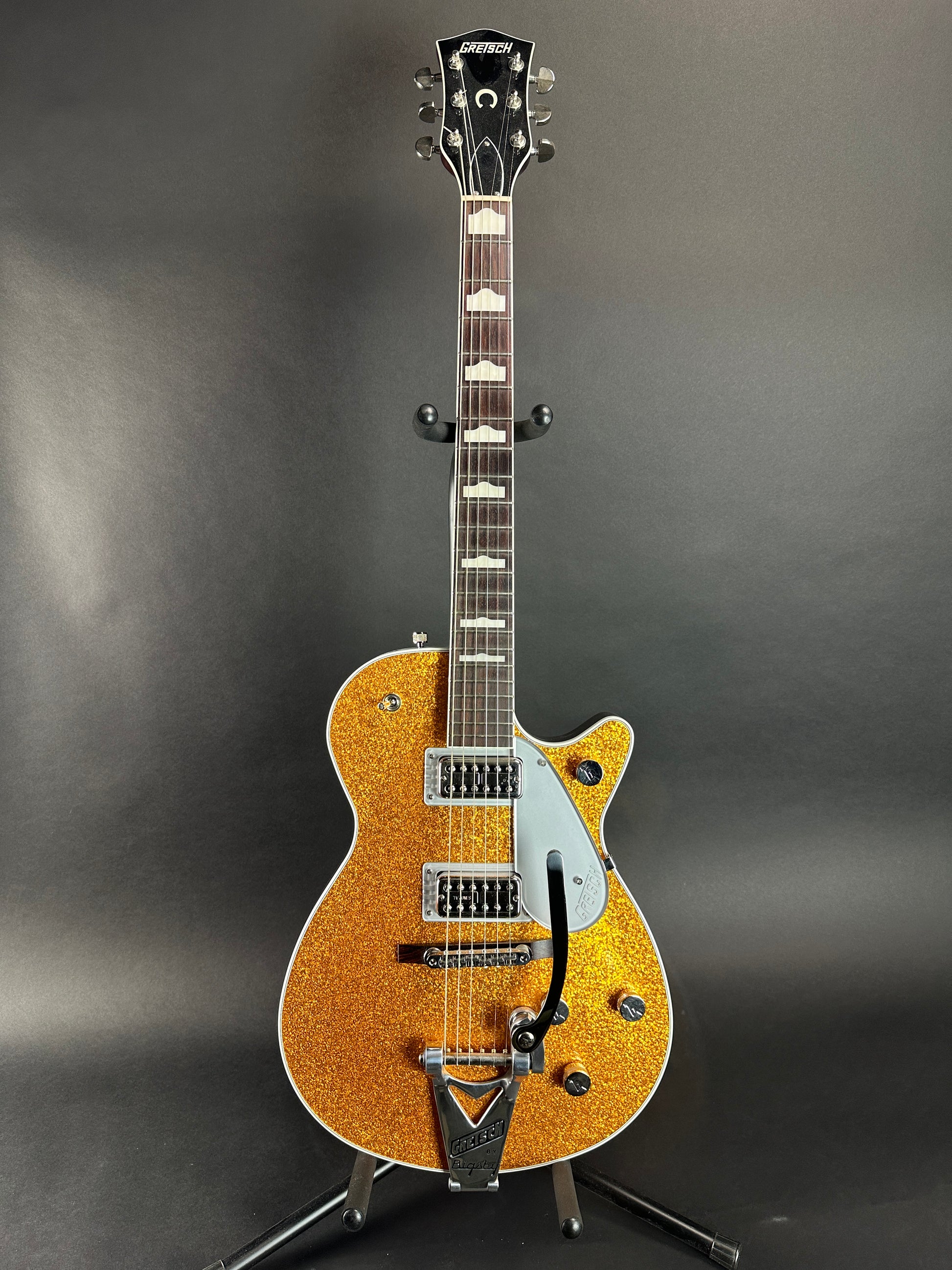 Full front of Used Gretsch G6129T-89 Gold Sparkle.
