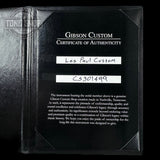 Certificate of authenticity for on Custom Shop M2M Les Paul Custom Antique Silver Murphy Lab Light Aged GH.