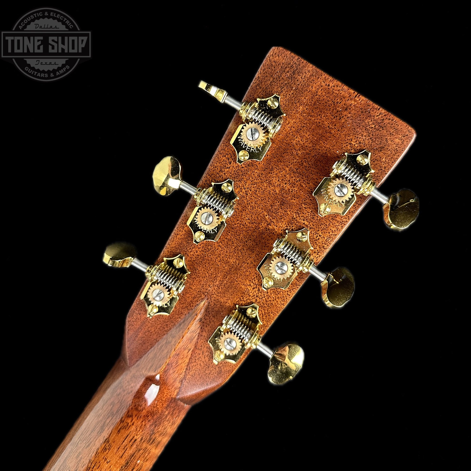 Back of headstock of Used Martin D-28 Modern Deluxe.