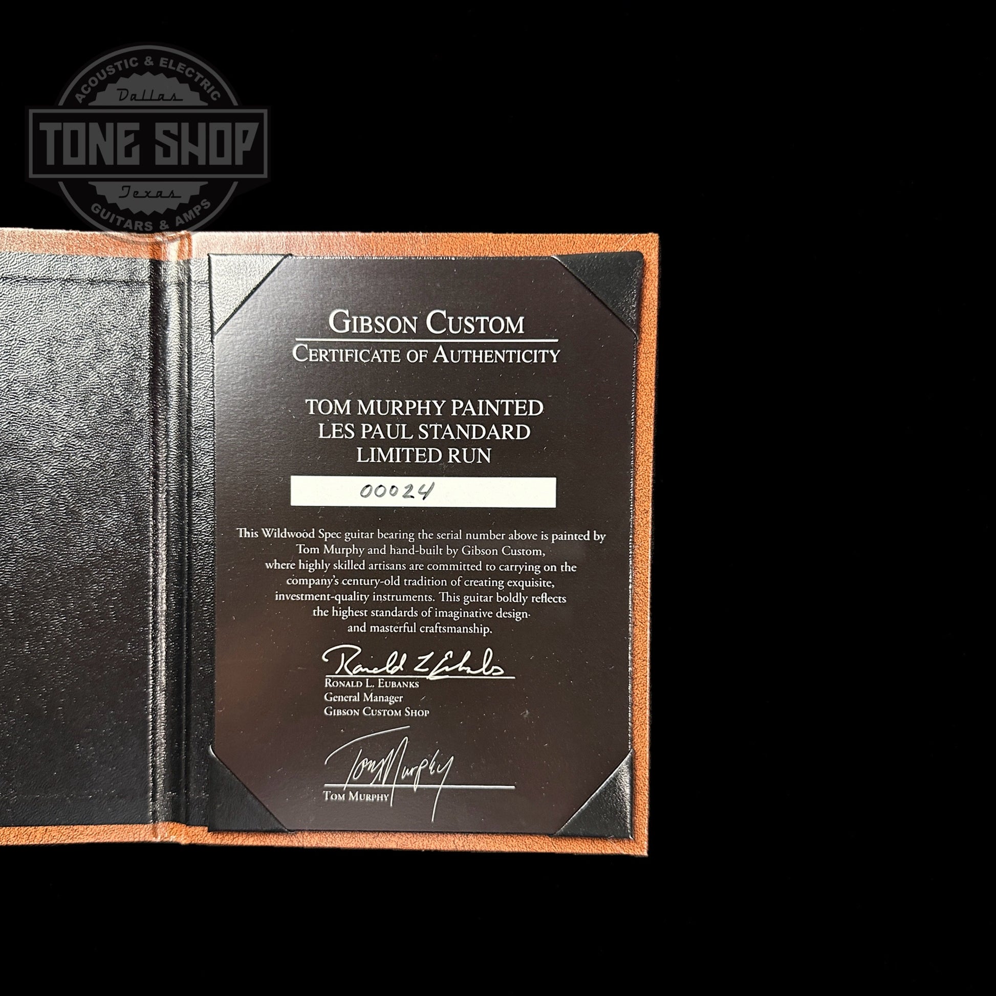 Certificate of authenticity for Used 2018 Gibson Custom Shop Wildwood Spec 1960 Les Paul Standard Reissue Lemon Burst.