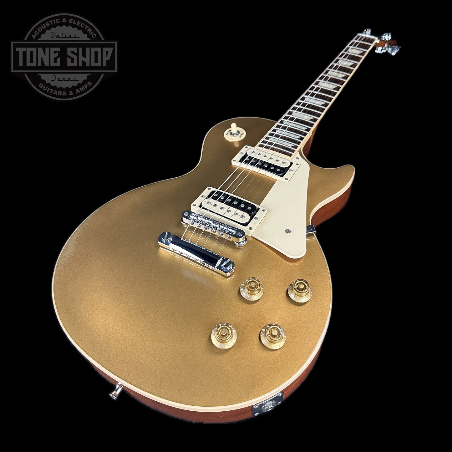 Front angle of Used Gibson Traditional Pro II Les Paul Gold.