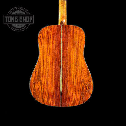 Back of body of Martin Custom Shop Dread Adirondack/Cocobolo.