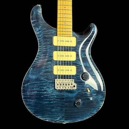 Front of body of Used 2000 PRS Custom 22 Soapbar Whale Blue.