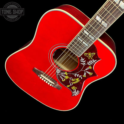 Front angle of Gibson Custom Shop M2M Hummingbird Standard Cherry.