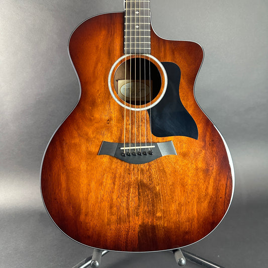 Front of Used Taylor 224ce-K DLX Shaded Edgeburst.