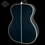Back angle of Martin Custom Shop 45 Style OM Tree of Life Black.