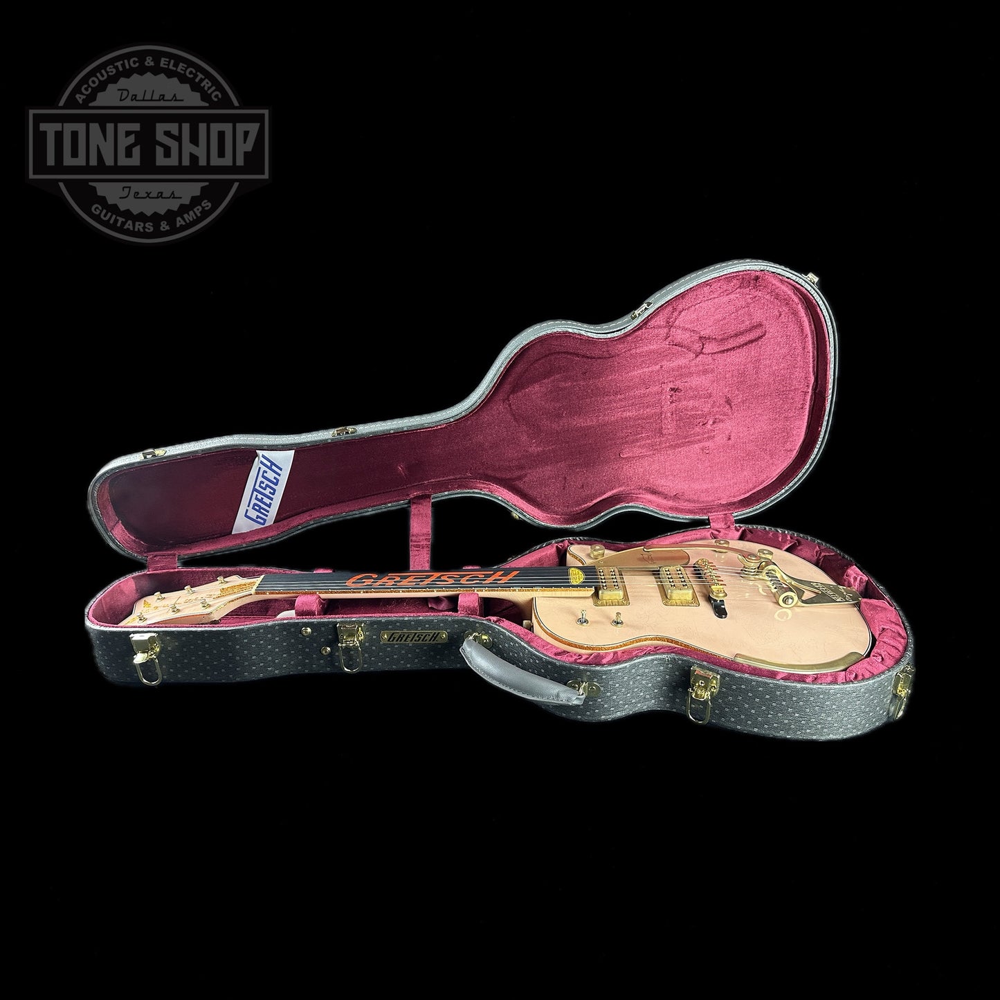 Gretsch Custom Shop G6134-59 Penguin Relic Shell Pink Masterbuilt By Gonzalo Madrigal in case.