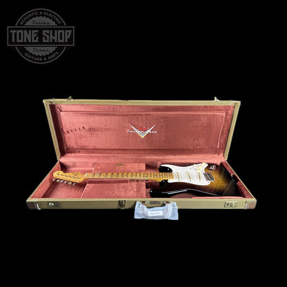 Fender 1956 Stratocaster Journeyman Relic Maple Neck Wide-Fade 2-Color Sunburst in case.
