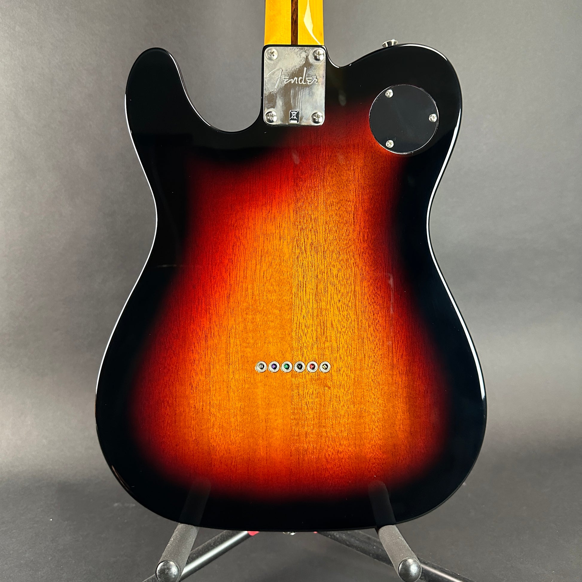 Back of Used 2012 Fender Tele Thinline Deluxe Sunburst.