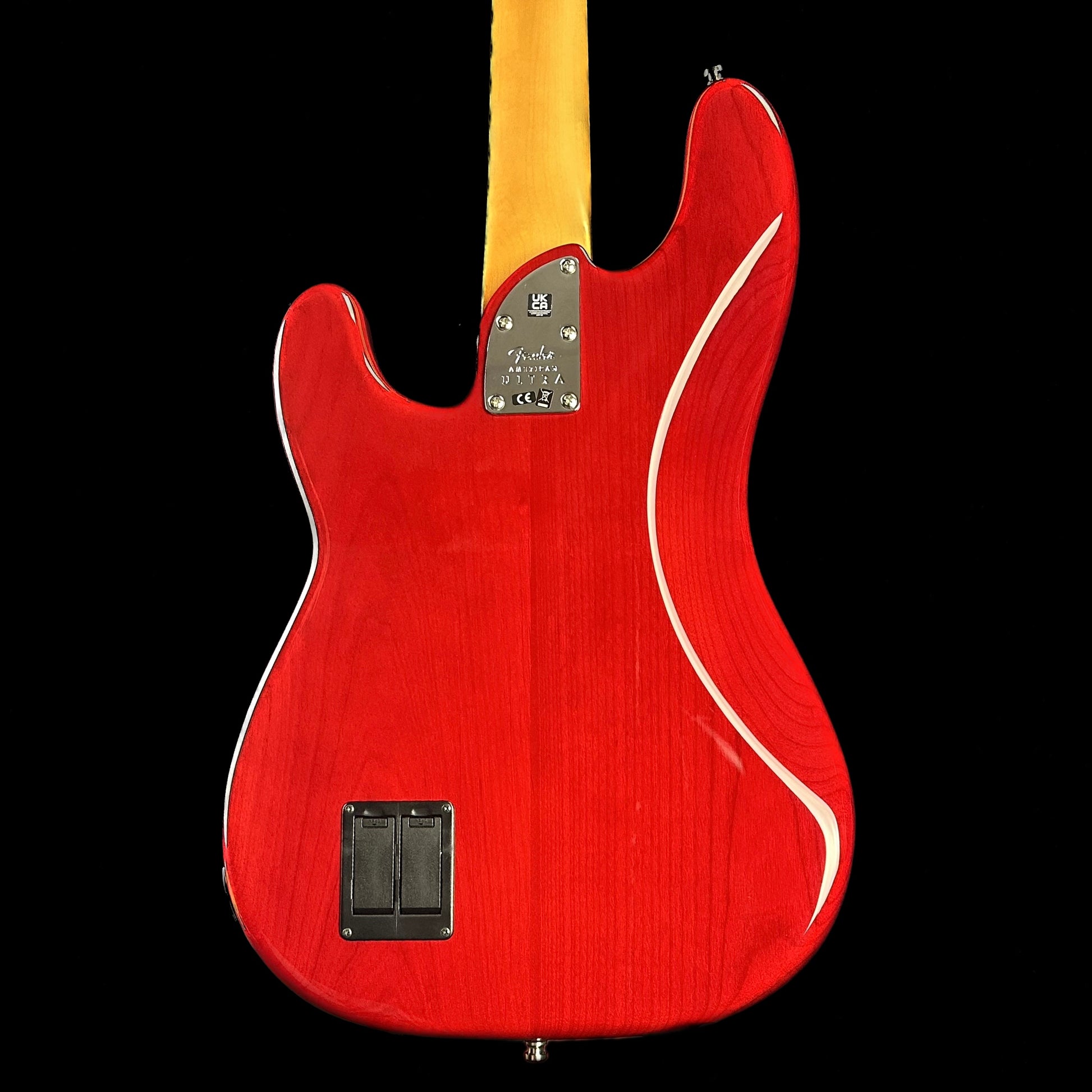 Back of body of Used 2022 Fender Ultra Precision Bass LE Umbra Burst.