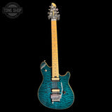 Full frontal of Used Peavey Wolfgang Special Trans Blue w/Non-original trem bar.