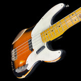 Front angle of Nash PB-55 2-Tone Sunburst Heavy Aging Ash/MP White Guard TSG-263.
