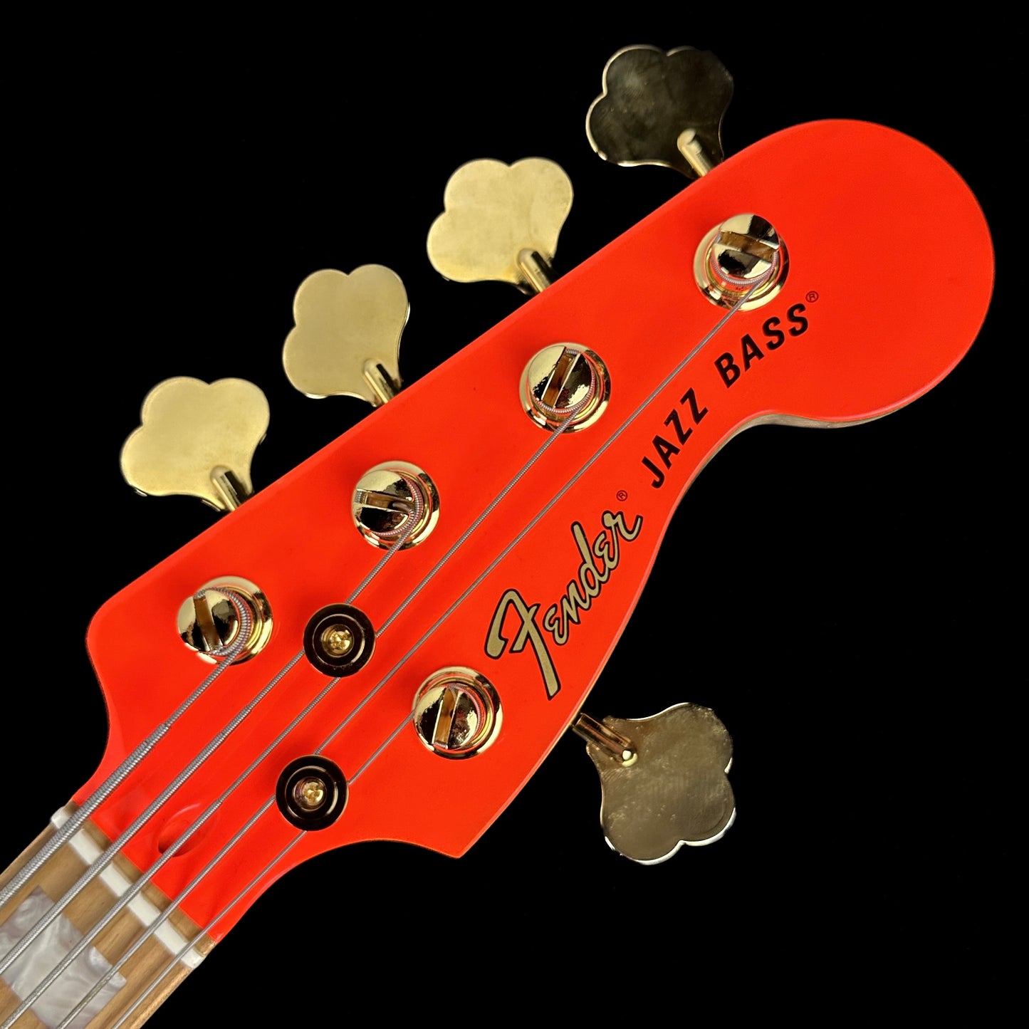 Fretboard of Used Fender MonoNeon Signature Jazz Bass V.