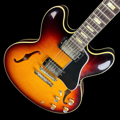 Front angle of Used Gibson Custom Shop 1964 ES-335 Vintage Burst.