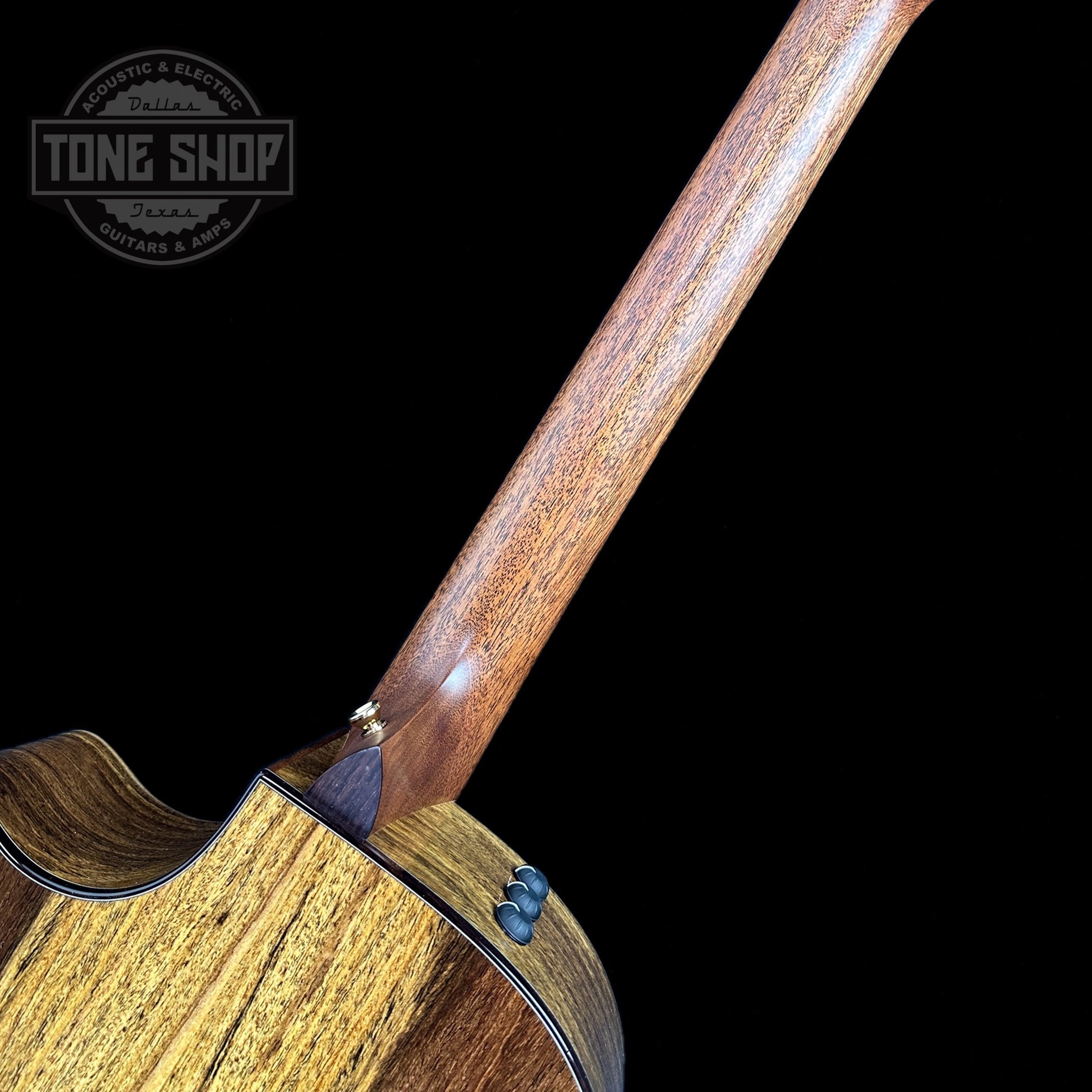 Back of neck of Taylor Custom GA #12508 Stripy Sinker Redwood w/Bocote B/S.