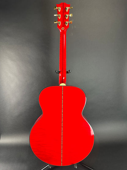 Full back of Used 2021 Gibson Orianthi SJ-200 Trans Red.