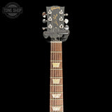 Headstock of sed 2013 Gibson Les Paul Studio Plus Cherry Burst.