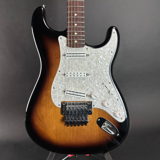 Front of body of Used Fender Dave Murray Strat Sunburst.