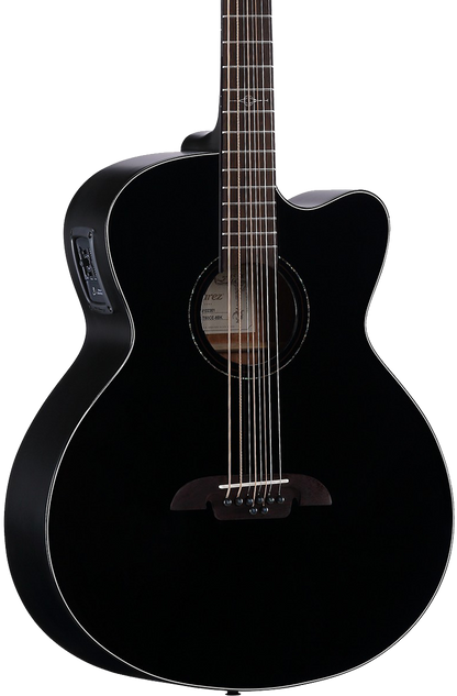 Front of Alvarez Artist ABT60CE-8BK Baritone 8-String Acoustic Electric w/Cutaway Black.