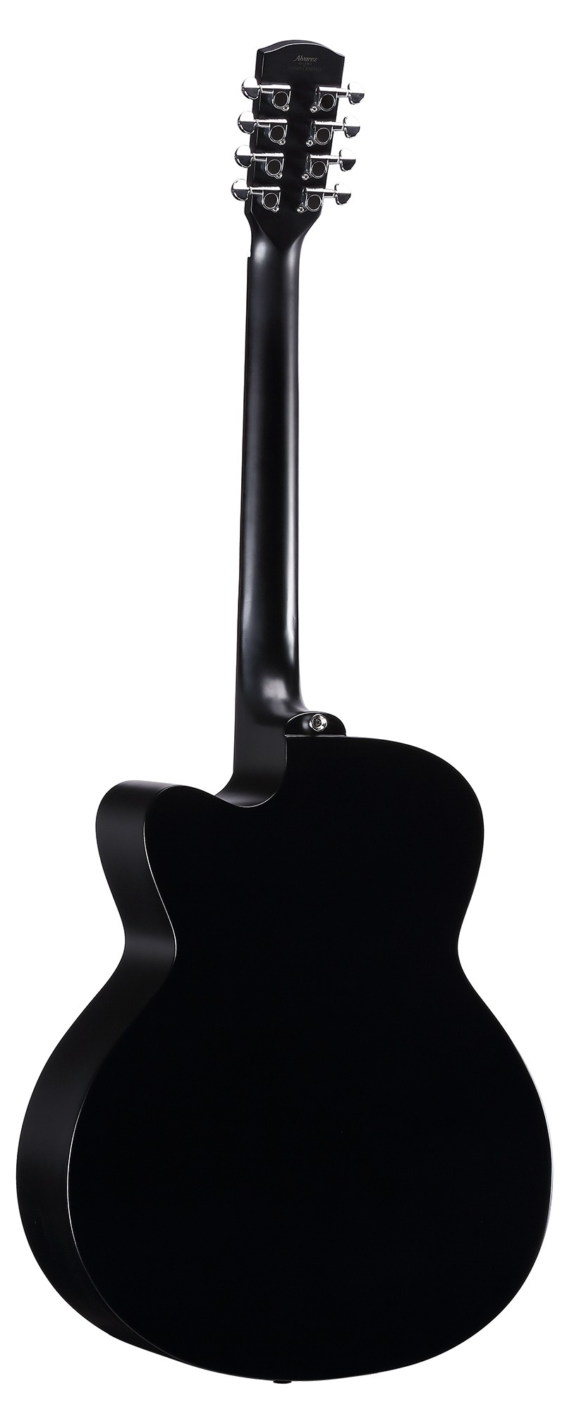 Back of Alvarez Artist ABT60CE-8BK Baritone 8-String Acoustic Electric w/Cutaway Black.