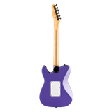 Full Back photo of Fender Limited Edition Player Fusion Telecaster HH Floyd Rose Ebony Aura Metallic against a white background.