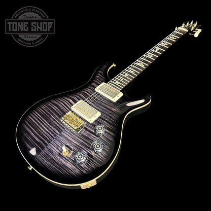 Front angle of PRS DGT David Grissom Trem 10 Top Purple Mist Birds.