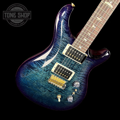 Front angle of Used PRS Paul's Guitar 35th Anniversary River Blue Smoke Burst.