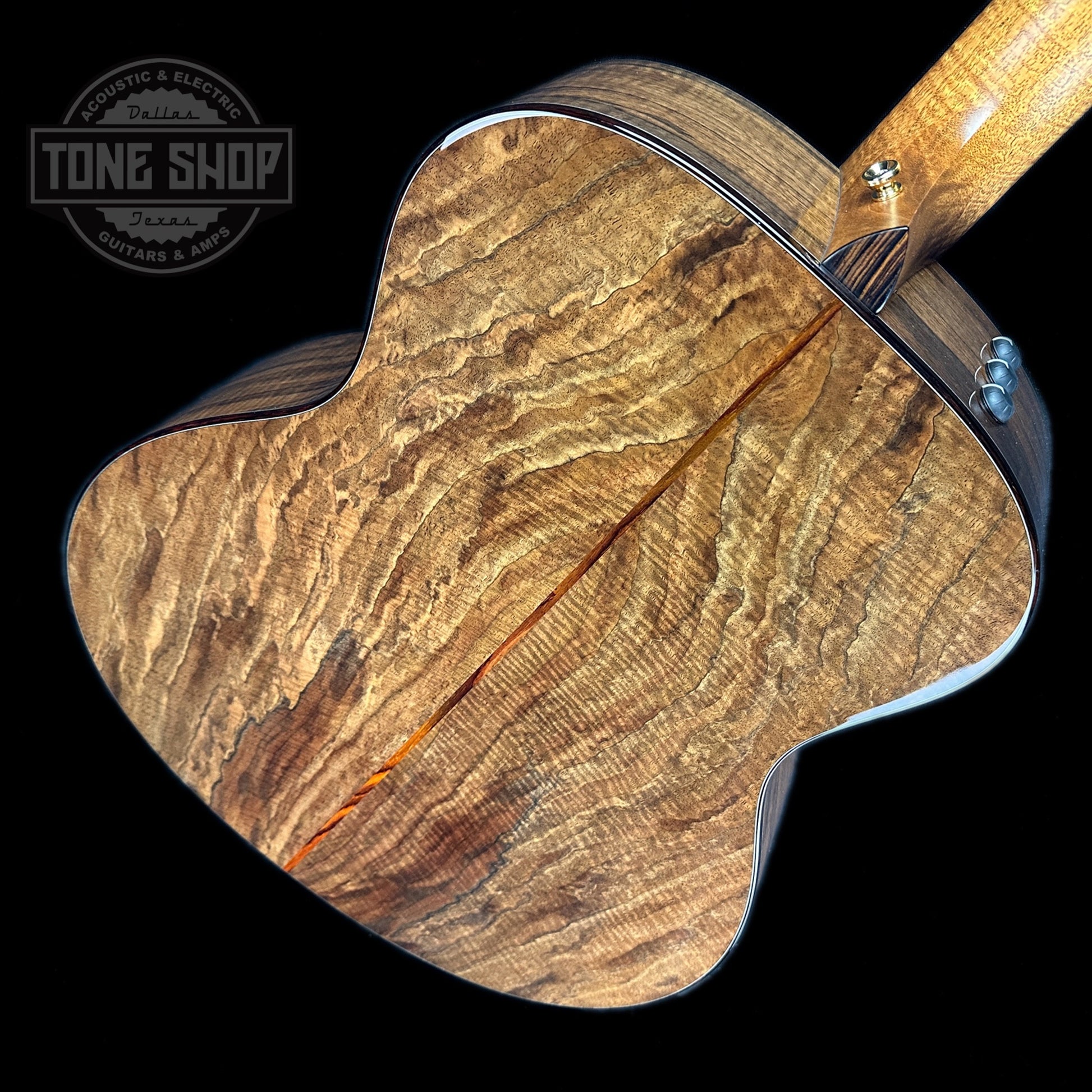 Back angle of Taylor Custom GS #12507 Bearclaw Sitka/Queens Walnut.