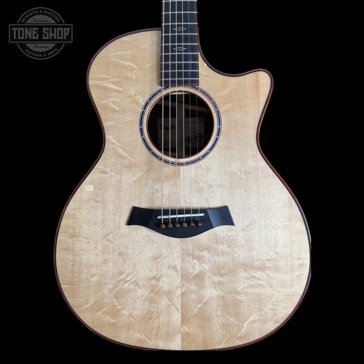 Front of Used Taylor Custom C14ce Bearclaw Sitka/Indian Rosewood.