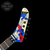 Front of headstock of ESP Custom Kamikaze II George Lynch Signature.